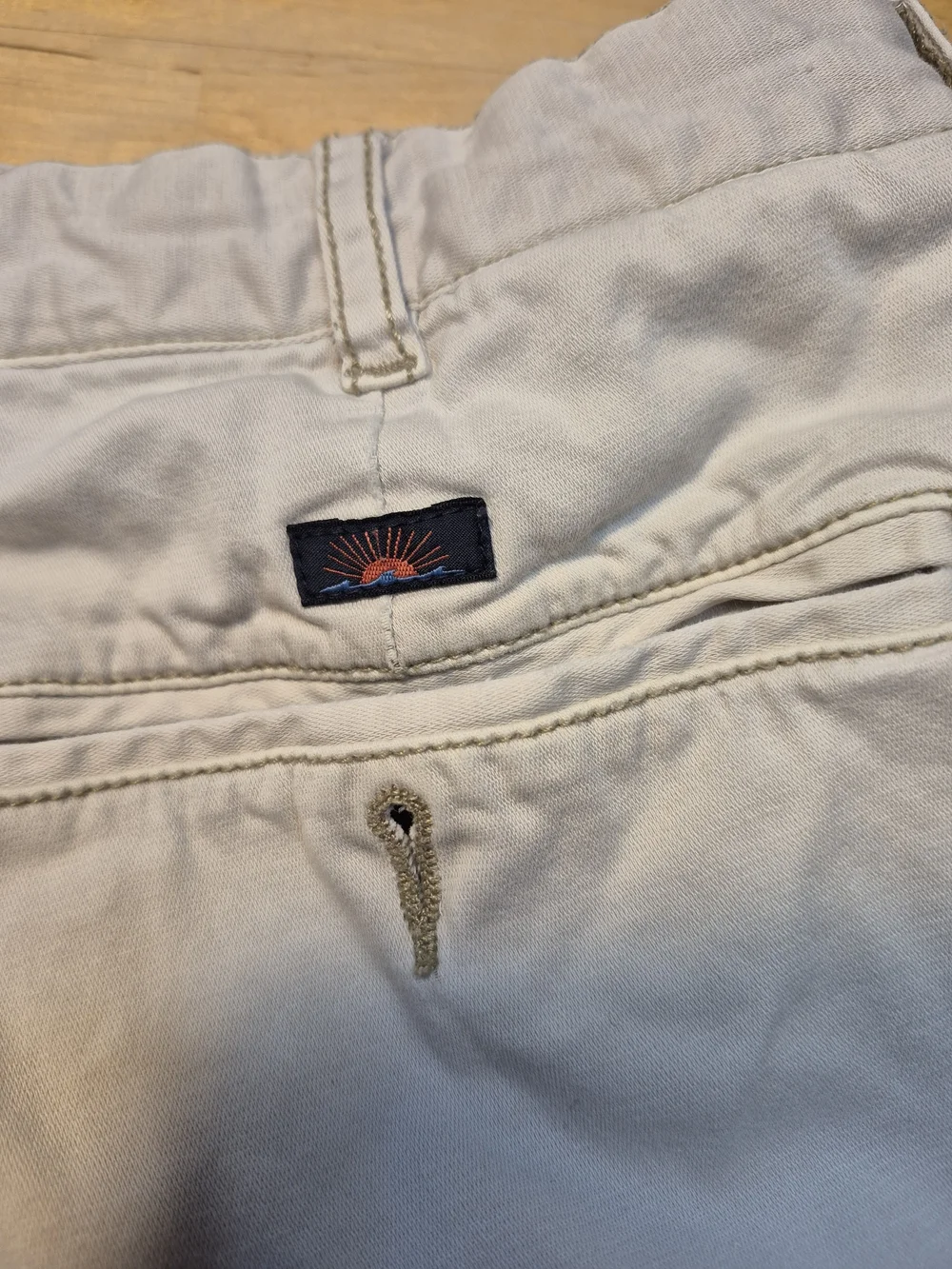 Faherty Light Tan Cotton Flat-Front Shorts 4992